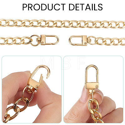 4Pcs 4 Styles Aluminum Chain Bag Extension Chains PURS-CL0001-52-1