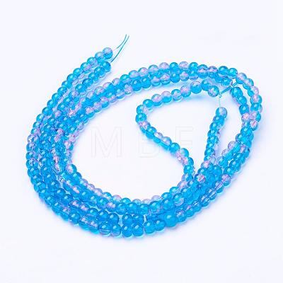 Spray Painted Crackle Glass Beads Strands CCG-Q001-4mm-19-1