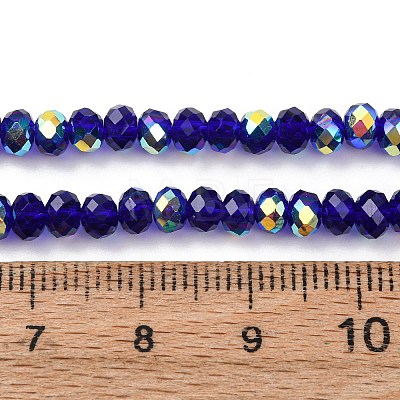 Electroplate Transparent Glass Beads Strands EGLA-A046-01A-02-1
