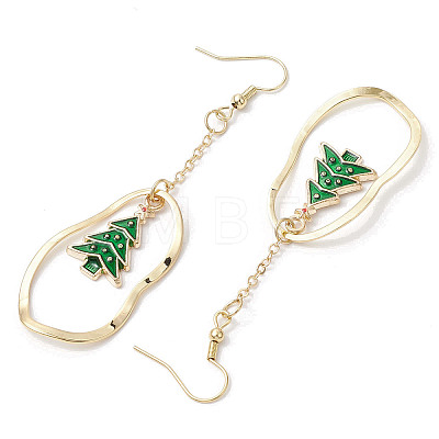 4 Pairs 4 Styles Christmas Alloy Enamel Dangle Earrings EJEW-JE06136-1