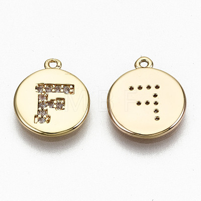 Brass Micro Pave Clear Cubic Zirconia Charms KK-N231-233F-NF-1