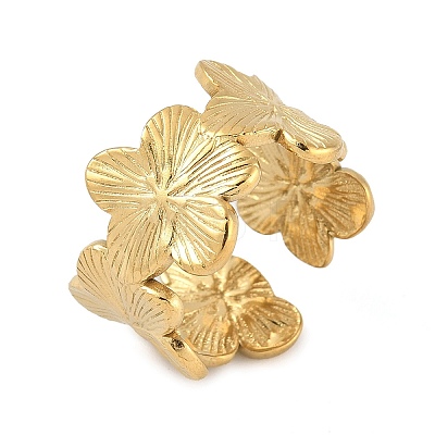 304 Stainless Steel Adjustable Open Cuff Rings for Women RJEW-U060-03B-G-1