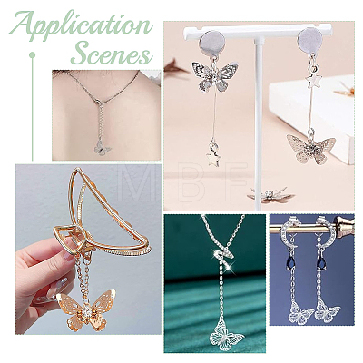 40Pcs 2 Colors 201 & 304 Stainless Steel Filigree Pendants STAS-UN0057-13-1