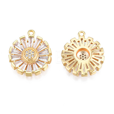 Brass Micro Pave Cubic Zirconia Pendants KK-N231-296-1