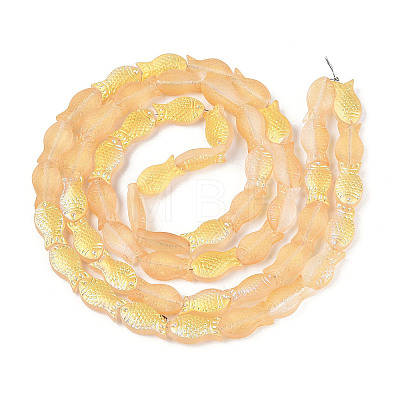Frosted Glass Beads Strands GLAA-T023-40C-07-1