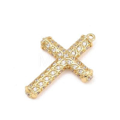 Rack Plating Brass Micro Pave Cubic Zirconia Pendants KK-Q786-04G-01-1