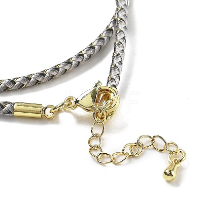 Polyester Cord Braided Necklace Makings MAK-L043-03G-23-1