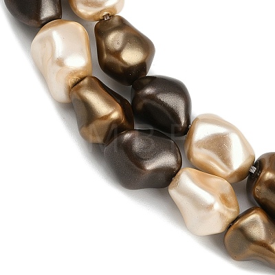 Electroplated Shell Pearl Beads Strands BSHE-H113-05G-1