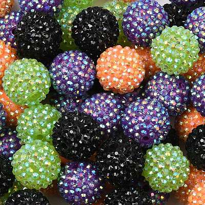 Halloween Theme Resin Rhinestone Beads RESI-L049-01B-1