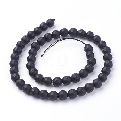 Synthetic Black Stone Beads Strands G-C059-8mm-1-1