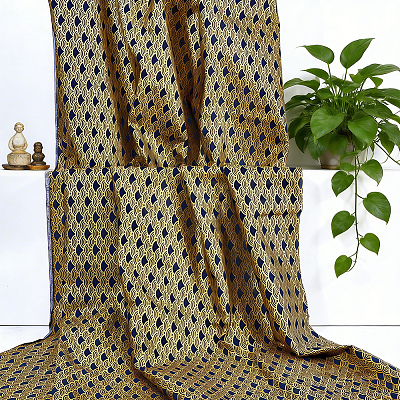 Japanese-style Cotton Fish Scale Pattern Fabric for Clothing & Decor DIY-CY0004-07-1