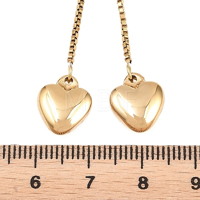Adjustable 304 Stainless Steel Heart Tassel Box Chain Lariat Necklaces for Women SA-D001-03G-1