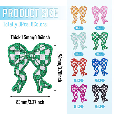8Pcs 8 Colors Polyester Clothing Patches DIY-TA0015-31-1