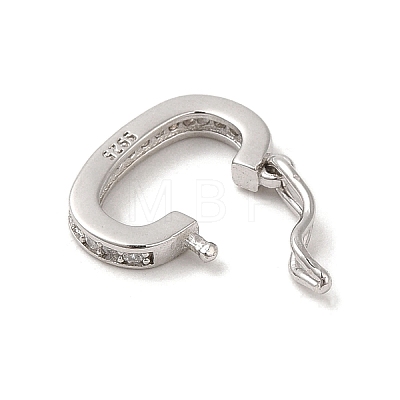 Rhodium Plated 925 Sterling Silver Twister Clasps STER-E056-026P-A-1