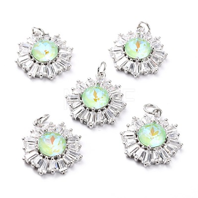 Brass Micro Pave Cubic Zirconia Pendants ZIRC-O044-21A-P-1