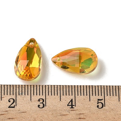 Faceted Teardrop Glass Pendants GLAA-O008-A29-1