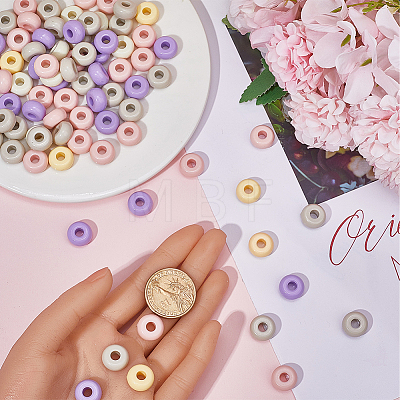100Pcs Opaque Acrylic Beads MACR-SP0001-35-1