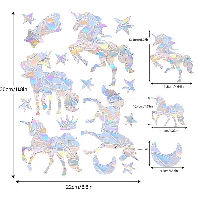 Unicorn Rainbow Prism Electrostatic Window Stickers PW-WGBB194-01-1