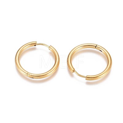 Ion Plating(IP) 304 Stainless Steel Huggie Hoop Earrings EJEW-G272-01-18mm-G-1