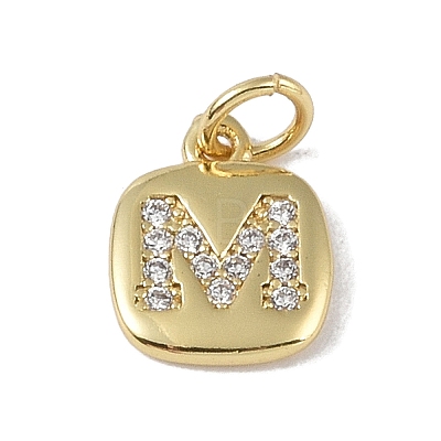 Rack Plating Brass Micro Pave CLear Cubic Zirconia Charms KK-E110-14G-M-1