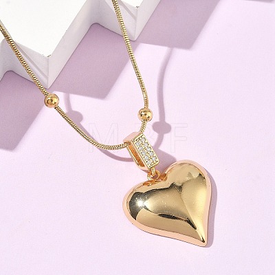 304 Stainless Steel Micro Pave Clear Cubic Zirconia Pendant Necklaces for Women NJEW-Z103-01G-04-1