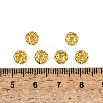 Brass Rhinestone Spacer Beads RSB028NF-02G-1