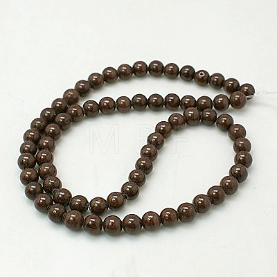 Natural Mashan Jade Round Beads Strands G-D263-6mm-XS14-1