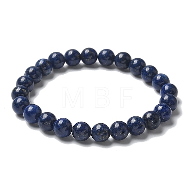 Natural Lapis Lazuli Bead Stretch Bracelets X-BJEW-K212-B-047-1