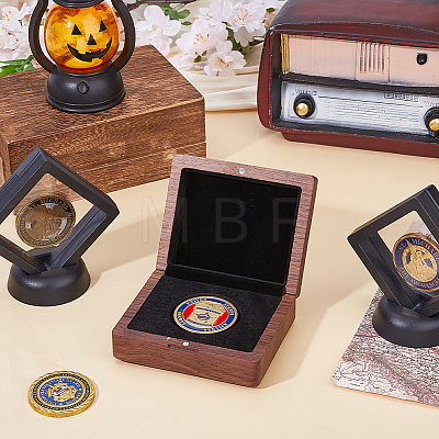 1Pc Rectangle Wood Commemorative Coin Magnetic Boxes CON-DC0001-26-1