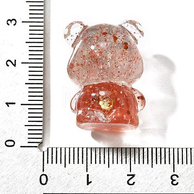 Transparent Resin Little Bear Ornament RESI-S015-01E-1