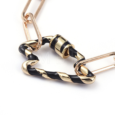 Iron Paperclip Chain Bracelets BJEW-JB05115-M-1