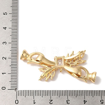 Brass Micro Pave Cubic Zirconia Fold Over Clasps KK-B098-09G-01-1