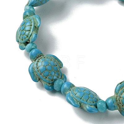 Synthetic Turquoise Beads Stretch Bracelets for Women BJEW-JB13598-03-1