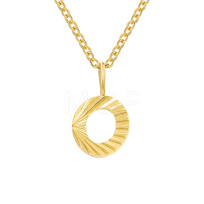 Personalized Stainless Steel Textured Alphabet Initial Pendant Necklaces for Women Men RF0956-15-1