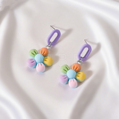 Acrylic Stud Dangle Earrings WG8B58E-01-1