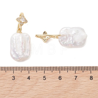 Rectangle Natural Keshi Pearl Dangle Earrings EJEW-JE06978-1
