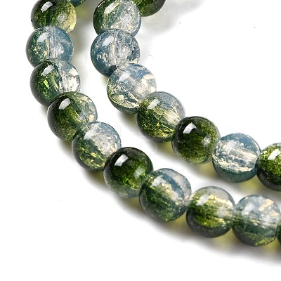 Transparent Crackle Baking Painted Glass Beads Strands DGLA-T003-01B-M-1