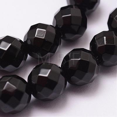 Natural Black Onyx Beads Strands G-N0171-12-8mm-1