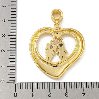 Brass Micro Pave Cubic Zirconia Pendants KK-N254-120B-G-1