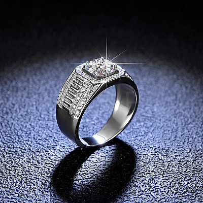 Rhodium Plated 925 Sterling Silver Micro Pave Cubic Zirconia Finger Rings WGBE16F-18-1