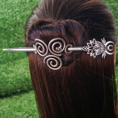 Antique Silver Viking Hair Sticks Hair Pin PW-WG2F806-03-1