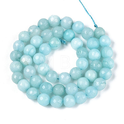 Dyed Natural White Jade Beads Strands G-T139-8mm-60-14-1