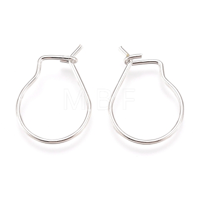 304 Stainless Steel Hoop Earrings Findings STAS-H436-02S-1