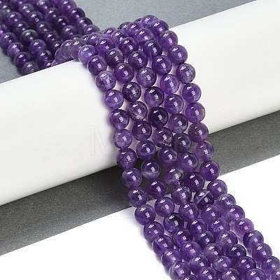 Natural Amethyst Beads Strands G-S333-6mm-020-1