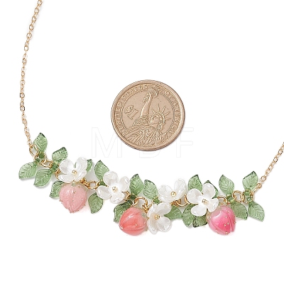 Epoxy Resin & Acrylic Pendant Necklace X1-NJEW-TA00162-1