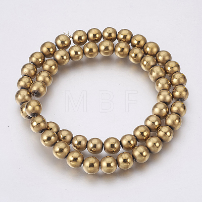 Electroplate Non-Magnetic Synthetic Hematite Beads Strands G-F585-C-8mm-1