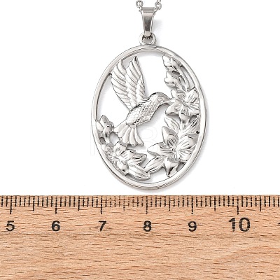 304 Stainless Steel Pendant Cable Chain Necklaces for Men Women NJEW-K308-03C-P-1