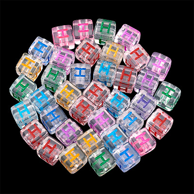 50Pcs Acrylic European Beads MACR-TADJ0001-13H-1