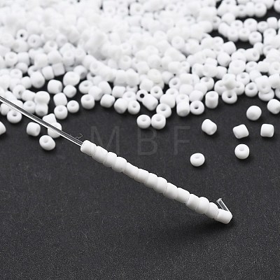 Frosted Opaque 12/0 Glass Seed Beads SEED-R029-2mm-A01-1