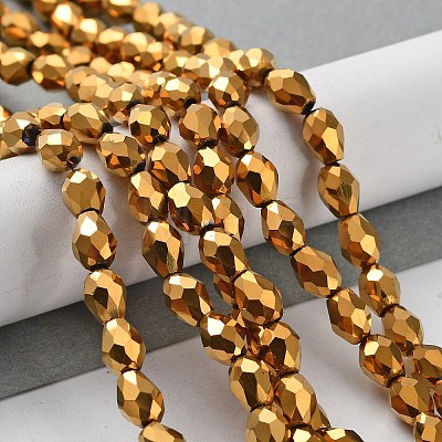 Electroplate Glass Bead Strands EGLA-R045-7x6mm-02-1